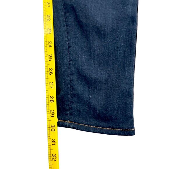 Kut from the Kloth Diana Skinny Jeans Womens Size 6 Dark Wash Black Leather Trim - Picture 11 of 12